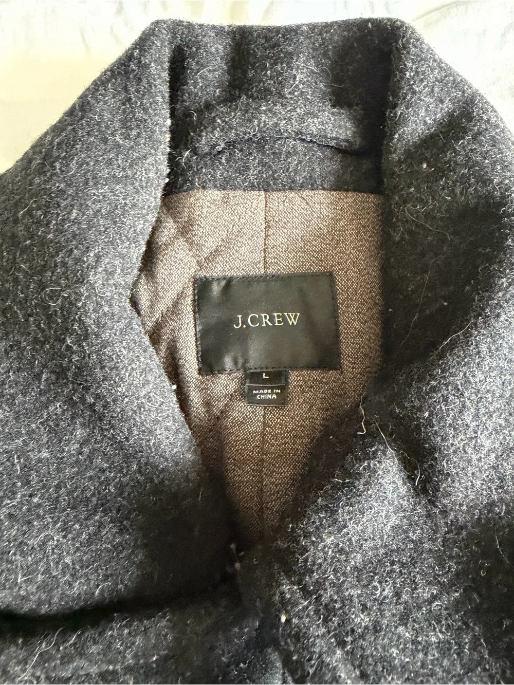 J. Crew Charcoal Double-Breasted Wool Peacoat